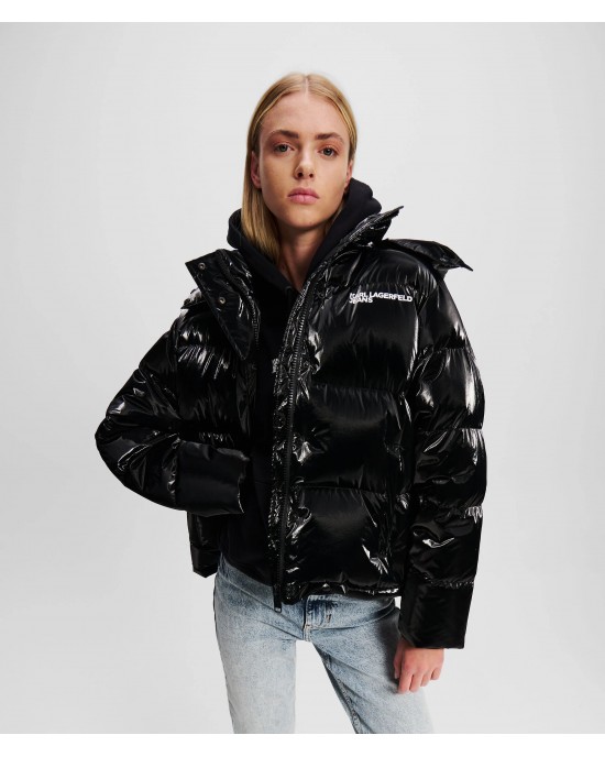 Karl Lagerfeld Pearlized Black Puffer Μπουφάν