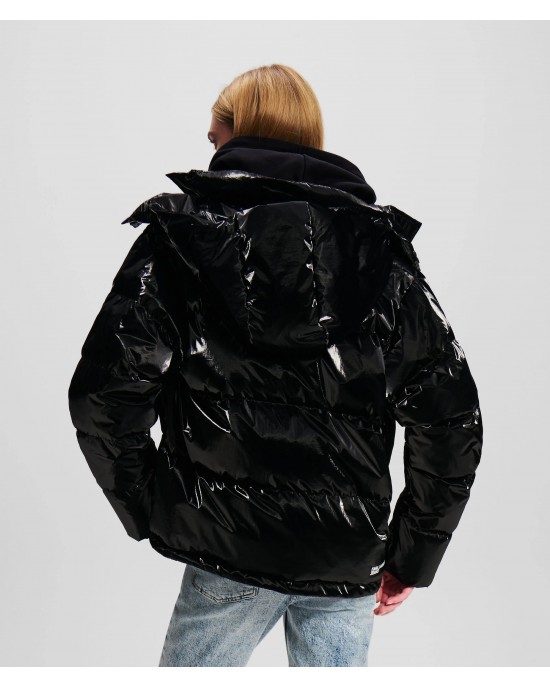 Karl Lagerfeld Pearlized Black Puffer Μπουφάν