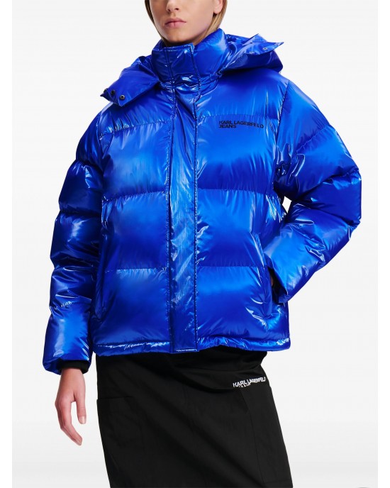 Karl Lagerfeld Pearlized Blue Puffer Μπουφάν