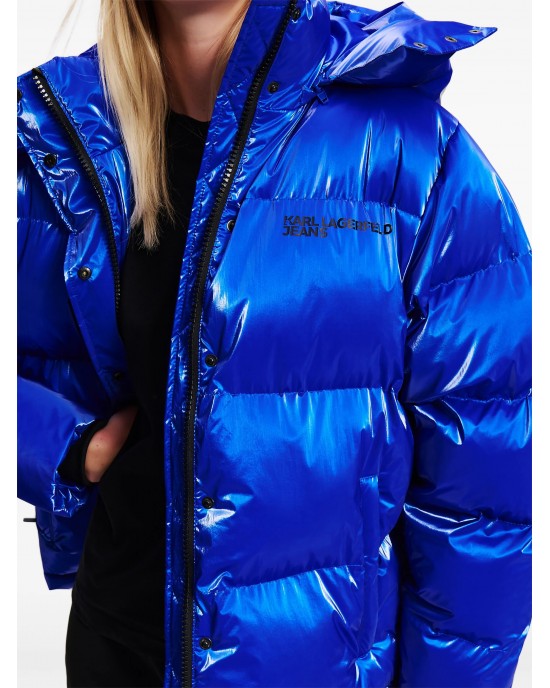 Karl Lagerfeld Pearlized Blue Puffer Μπουφάν