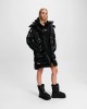 Karl Lagerfeld Long Belted Puffer Black Μπουφάν