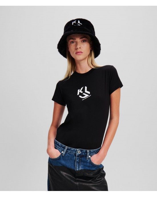 Karl Lagerfeld Monogram T-shirt Slim Fit Black Μπλούζα