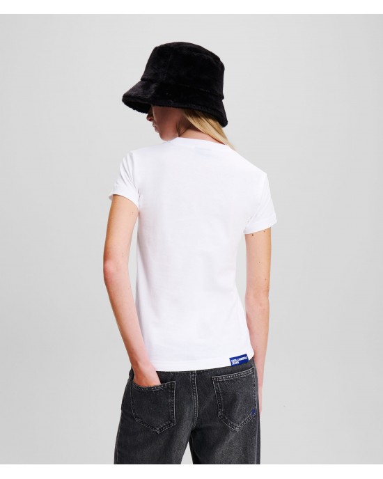 Karl Lagerfeld Monogram T-shirt Slim Fit White Μπλούζα