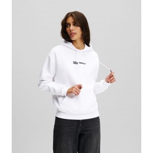 Karl Lagerfeld Relaxed Karl Print Hoodie White Φούτερ