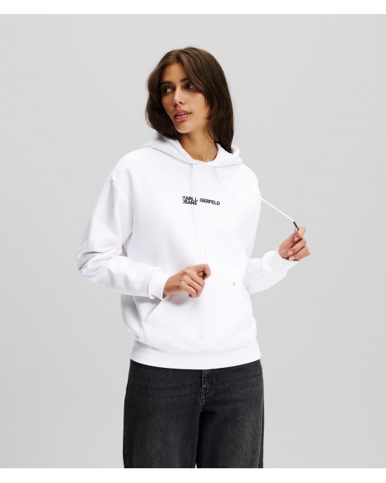 Karl Lagerfeld Relaxed Karl Print Hoodie White Φούτερ