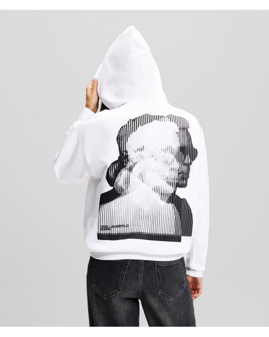 Karl Lagerfeld Relaxed Karl Print Hoodie White Φούτερ