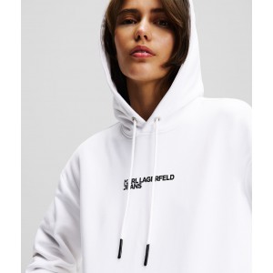 Karl Lagerfeld Relaxed Karl Print Hoodie White Φούτερ