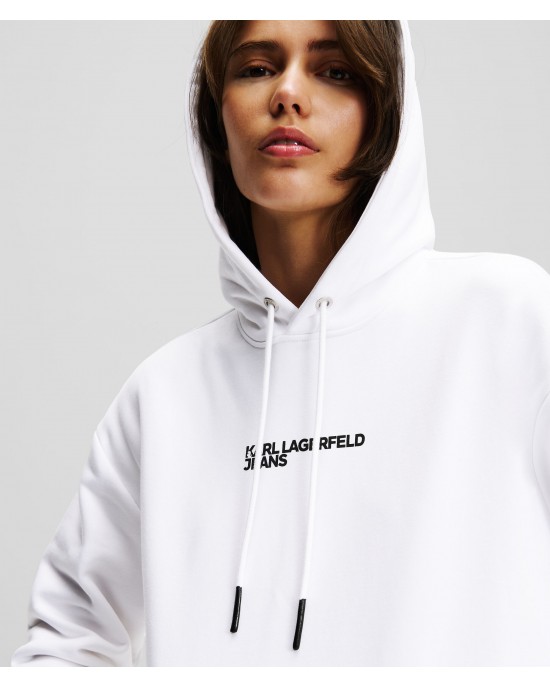 Karl Lagerfeld Relaxed Karl Print Hoodie White Φούτερ