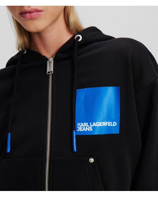 Karl Lagerfeld Zip-Up Hoodie Black Φούτερ