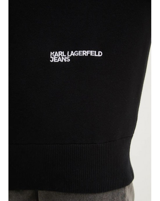 Karl Lagerfeld Regular Monogram Crew Black Πουλόβερ