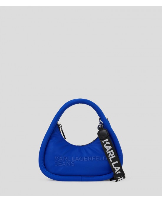 Karl Lagerfeld Puffy Top Handle Blue Τσάντα Χειρός