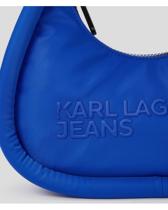 Karl Lagerfeld Puffy Top Handle Blue Τσάντα Χειρός