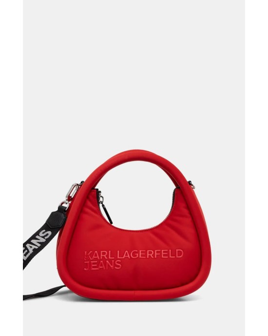 Karl Lagerfeld Puffy Top Handle Pompeian Red Τσάντα Χειρός