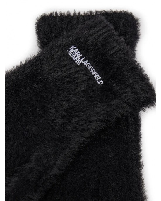 Karl Lagerfeld Furry Logo Black Γάντια