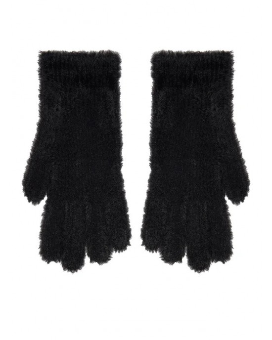 Karl Lagerfeld Furry Logo Black Γάντια