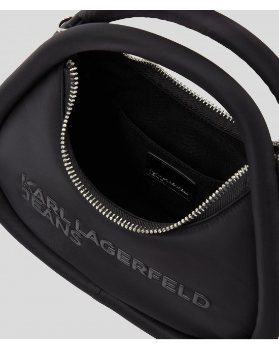 Karl Lagerfeld Puffy Top Handle Black Τσάντα Χειρός