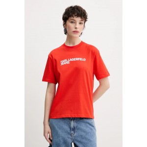 Karl Lagerfeld Logo Pompeian Red Κοντομάνικη Μπλούζα