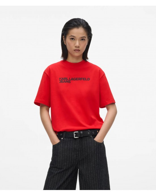 Karl Lagerfeld Jeans Logo T-shirt High Risk Red Μπλούζα
