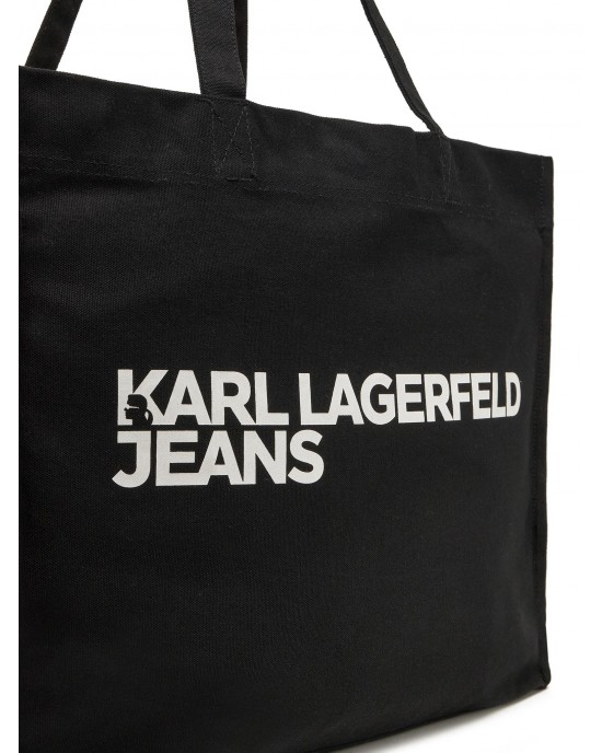 Karl Lagerfeld Logo Shopper Black Τσάντα Ώμου