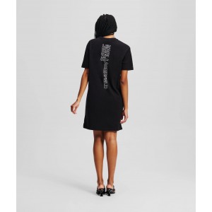Karl Lagerfeld Logo T-shirt Black Φόρεμα