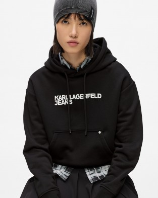 Karl Lagerfeld Jeans Logo Hoodie Black Φούτερ