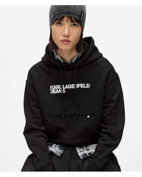 Karl Lagerfeld Jeans Logo Hoodie Black Φούτερ