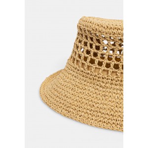 Karl Lagerfeld Box Logo Woven Bucket Natural Καπέλο