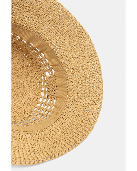 Karl Lagerfeld Box Logo Woven Bucket Natural Καπέλο