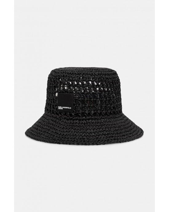 Karl Lagerfeld Box Logo Woven Bucket Black Καπέλο
