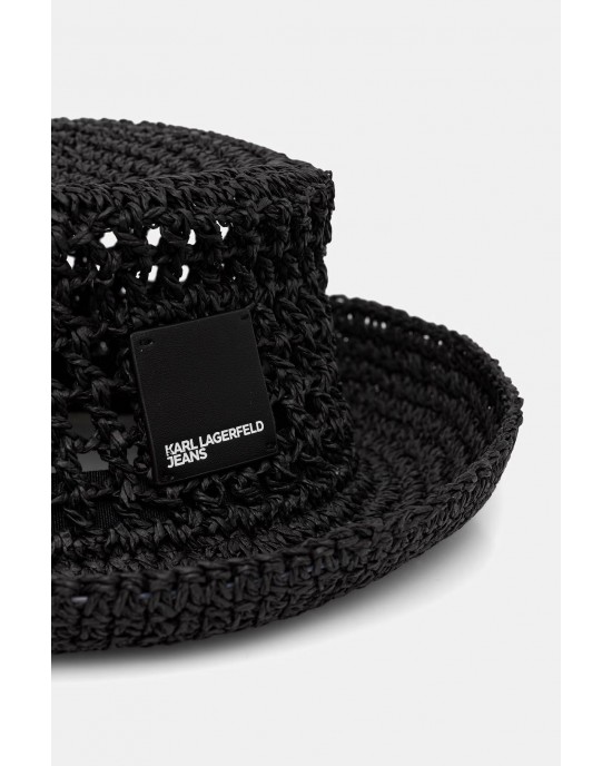 Karl Lagerfeld Box Logo Woven Bucket Black Καπέλο