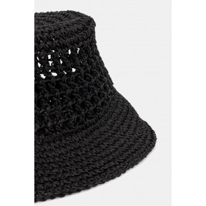 Karl Lagerfeld Box Logo Woven Bucket Black Καπέλο