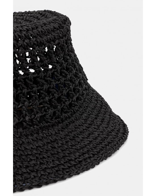 Karl Lagerfeld Box Logo Woven Bucket Black Καπέλο