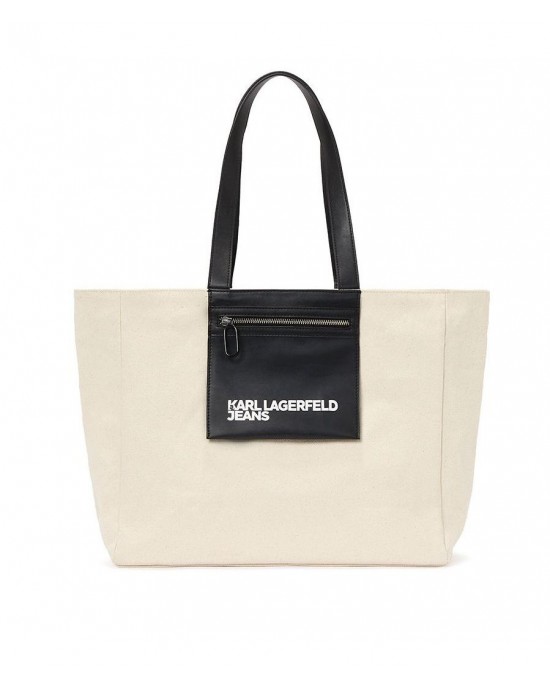 Karl Lagerfeld Pocket Shopper Natural Τσάντα Ώμου