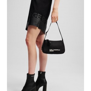 Karl Lagerfeld Logo Nylon Black Τσάντα Ώμου