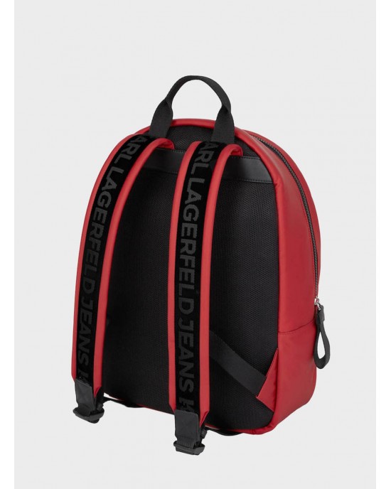 Karl Lagerfeld Logo Nylon Red Τσάντα Πλάτης