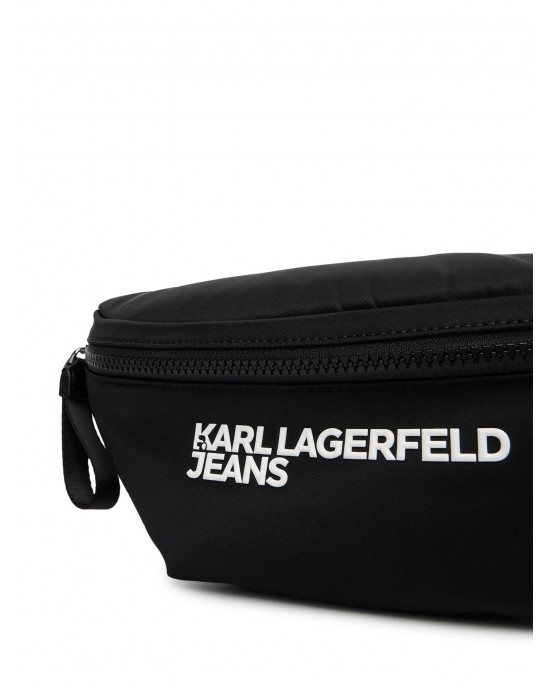 Karl Lagerfeld Nylon Logo Black Τσάντα Μέσης