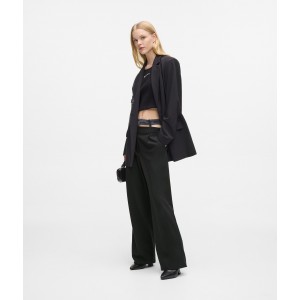 Karl Lagerfeld Double Waistband Washed Black/Black Παντελόνι