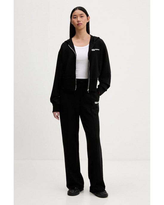 Karl Lagerfeld Milano Black Παντελόνι Φόρμας