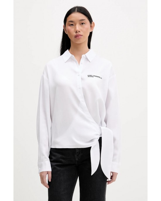 Karl Lagerfeld Tied White Πουκάμισο