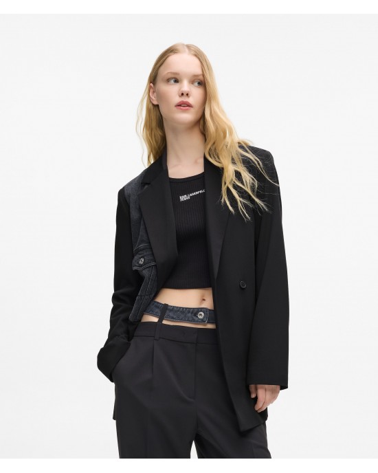 Karl Lagerfeld Denim Panel Washed Black/Black Σακάκι