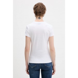 Karl Lagerfeld Reflection White Slim Fit Κοντομάνικη Μπλούζα