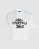 Karl Lagerfeld Cropped Graffiti White Κοντομάνικη Μπλούζα
