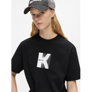 Karl Lagerfeld Artwork Black Κοντομάνικη Μπλούζα