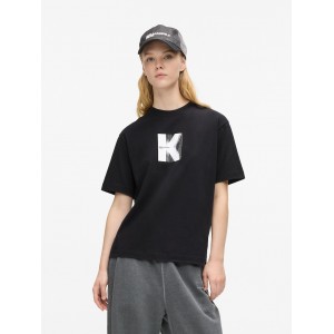 Karl Lagerfeld Artwork Black Κοντομάνικη Μπλούζα