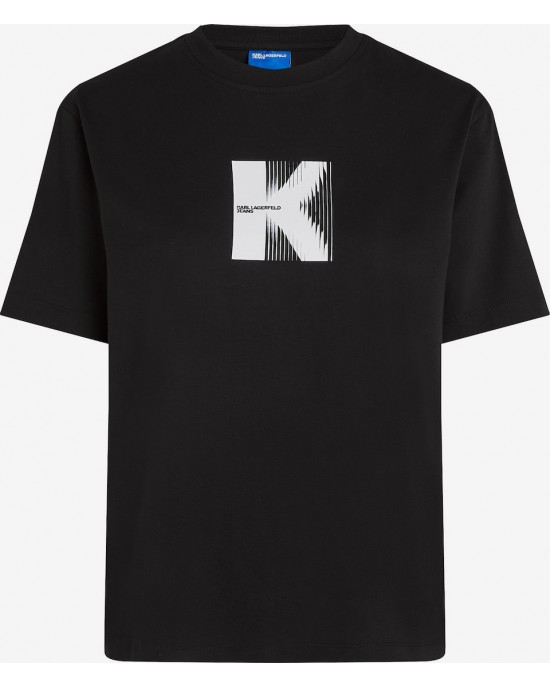 Karl Lagerfeld Artwork Black Κοντομάνικη Μπλούζα