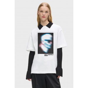 Karl Lagerfeld Digitized Karl White Κοντομάνικη Μπλούζα