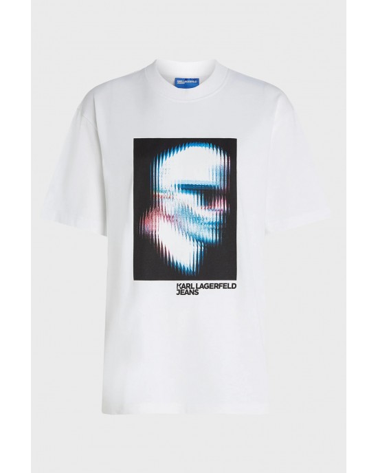 Karl Lagerfeld Digitized Karl White Κοντομάνικη Μπλούζα