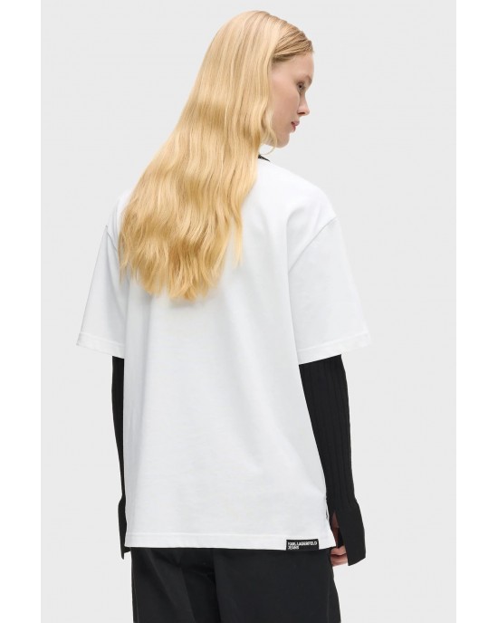 Karl Lagerfeld Digitized Karl White Κοντομάνικη Μπλούζα