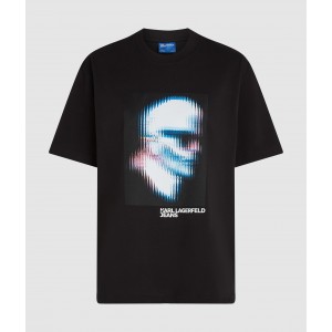 Karl Lagerfeld Digitized Karl Black Κοντομάνικη Μπλούζα