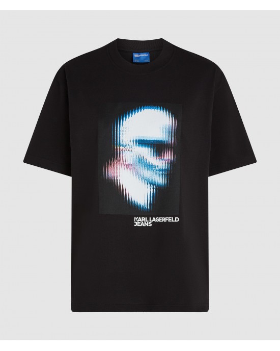 Karl Lagerfeld Digitized Karl Black Κοντομάνικη Μπλούζα